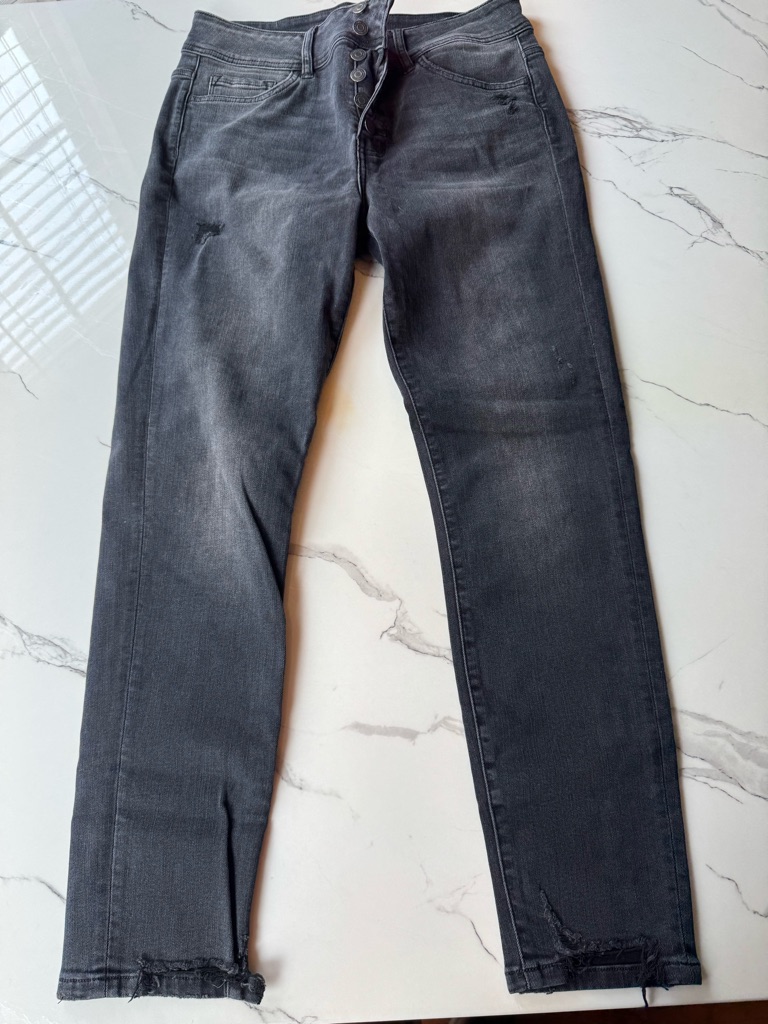 Flying Monkey Women Washed Black Slim Straight Jeans
